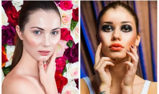 Nedves smink, ami egy make-up leckét egy nedves hatású