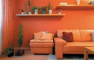 de culoare portocalie, în interiorul camera de zi - proiectarea în culori interesante - viata mea