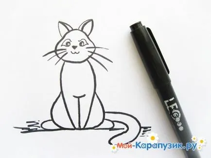 pisica desen Phased cu creioane colorate