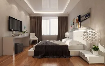 Megfelelő elrendezése a szűk hálószobában, hogyan tegye az ágy fotó jó design keskeny hálószoba,