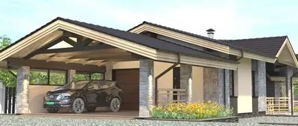 Proiectul este o casa cu garaj și o baie de sub un singur acoperiș