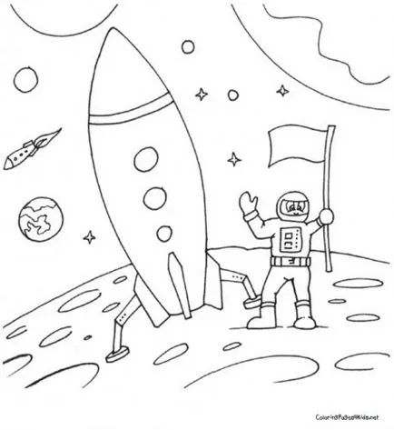 imagini de rachetă și pagini de colorat pentru copii