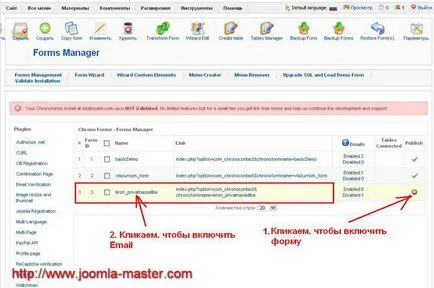 Crearea de formulare folosind ChronoForms