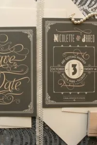 Invitatie de nunta Art Deco