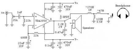 Reakcióvázlat 30 Watt audio erősítővel