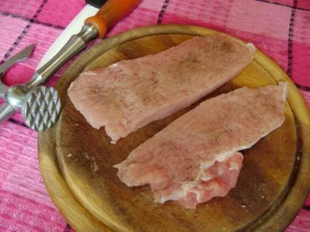 Sertés szelet hagymás - hogyan kell főzni szelet sertéshús, a lépésről lépésre recept fotók