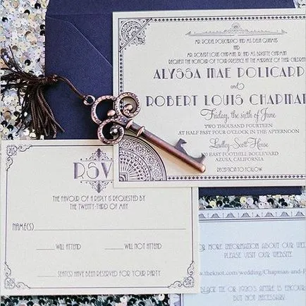 Invitatie de nunta Art Deco