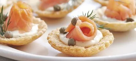 Tartlets umplute - rețete cu caviar, julienne în tartlet și alte