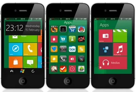 Setarea unei teme Windows 8 pe ios prin dreamboard (jailbreak), prostomac