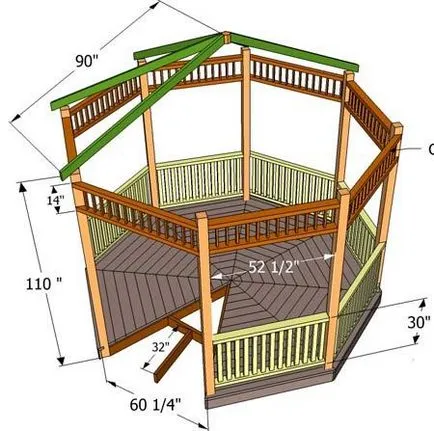 Nyolcszögletű pavilon terveket és projekteket, mint azok a kezüket - egy könnyű dolog