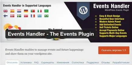 Wordpress plugin, naptári eseményeket