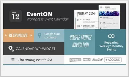 evenimente din calendar plugin Wordpress