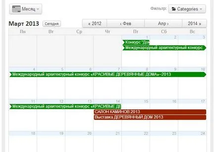 evenimente din calendar plugin Wordpress