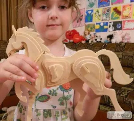 Szórakoztató 3D puzzle fa ló kivitelező áramköri szerelvényből