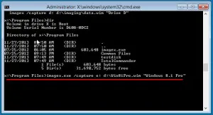 Заснемане и запишете изображението на системен диск, използвайки imagex полезност