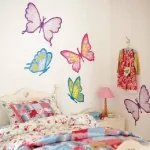 Pillangók a lányok szoba 60 opciókat a falak, bútorok és kiegészítők