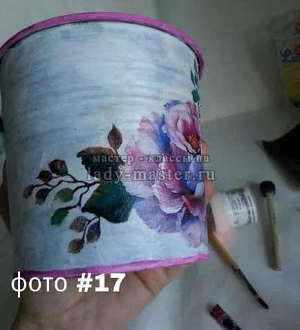 Decoupage fém edényeket, a mester - osztály lépésről lépésre fotók