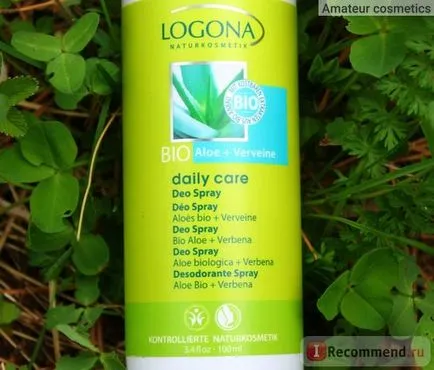 Spray Deodorant logona bio aloe și Vervain de îngrijire de zi cu zi - «deodorant naturale într-un profesioniști de pulverizare