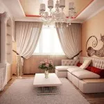 camera de zi design interior într-un apartament cu cinci etaje in casa panou, o sală de proiect cu bucătărie