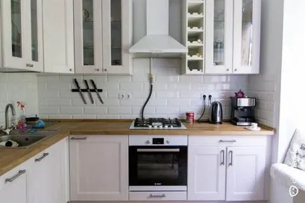 Bucătărie de design clasic de colț alb 9 mp
