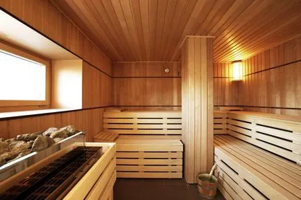 Ce materiale decora sauna interior