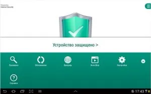 Kaspersky Mobile Security Android tablet