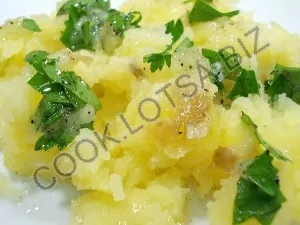 Cartofi copti cu unt și brânză - delicioase acasă-pas fotografii reteta