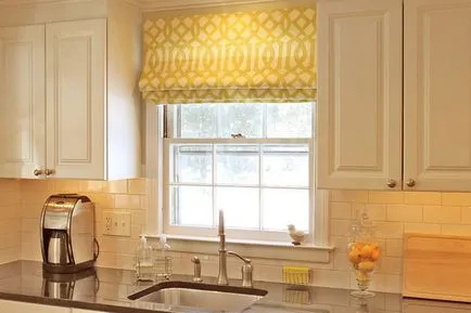 Gyönyörű függöny a konyhában a fényképet elegáns, hogyan kell lógni függönyök a konyhában, eredeti, szokatlan,