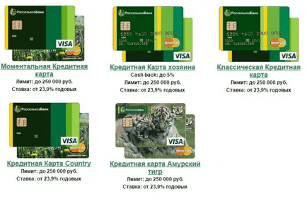 card de credit condiții Rosselkhozbank