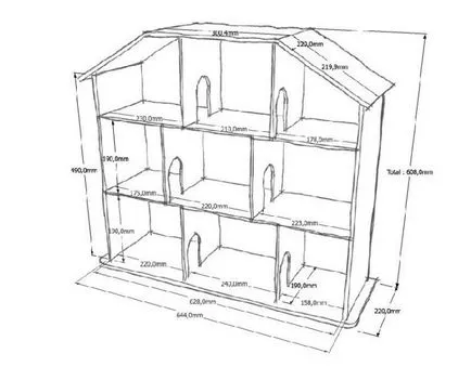 casă de păpuși cu propriile sale mâini realizate din placaj - Instrucțiuni și diagrame cu dimensiuni