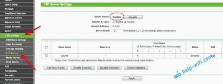 setare ftp-server de pe router TP-LINK