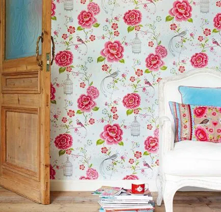 Wallpaper cu imprimeu floral în interiorul unui dormitor 10 idei pentru utilizarea