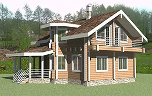 Характеристики на строителството на къщата от бар с панорамен прозорец