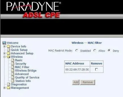 Paradyne 6218 (Zhone) - utilizatorii de sprijin de MGTS, MTS, curs de apa - Wi-Fi