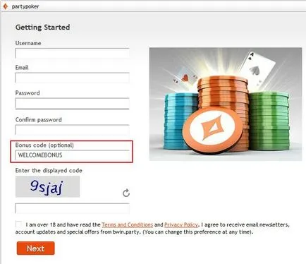 PartyPoker - instrucțiuni de înregistrare