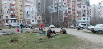 Изпълнение на територия (в двора) от панелен блок