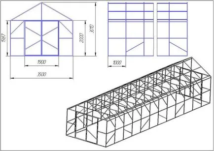 sere de iarnă industriale, profesionale, fabricarea lor propriile mâini, proiecte, desene, fotografii,