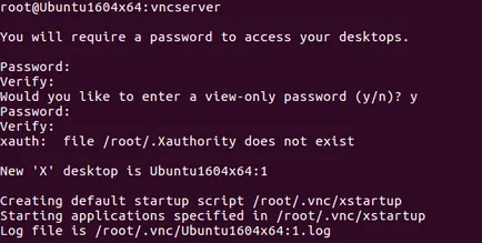 Работна гном на околната среда и VNC сървър за Ubuntu x64