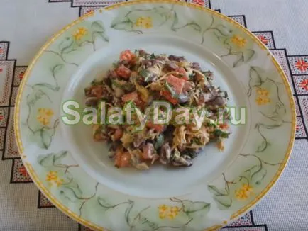 Saláta Obzhorka - harmóniája ízű recept fotókkal és videó