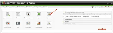 Създаване на секции и категории меню в Joomla