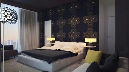 plafon negru în dormitor
