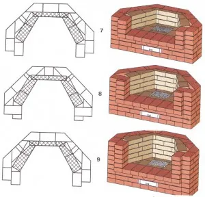 Corner камина, направена от тухла с техните ръце poryadovkoy и чертежи