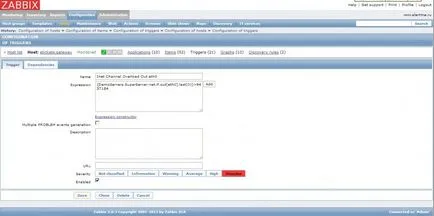 Zabbix - hálózati terhelés monitoring és az internetes csatorna - voip-lab