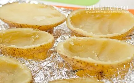 Sült töltött burgonya sajttal és szalonnával - lépésről lépésre recept fotók