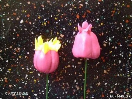 Virág - fa bazsarózsák - kerámia virág mesterkurzust - a színek a polimer agyag -