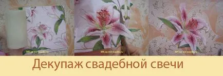 Декупаж Свещи сватбени семейното жилище със собствените си ръце