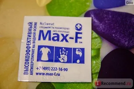 Deodorantul antiperspirant max-f nu sudoare - «Max-f nu sudoare, ajutor pe bază de apă rapid