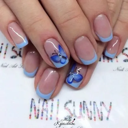 Nail Design пеперуда - модни идеи за маникюр с пеперуда върху снимка