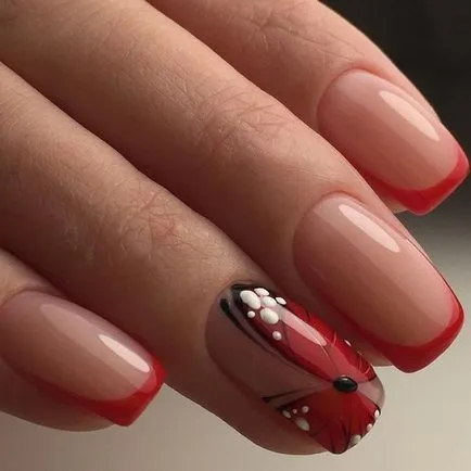 Nail Design пеперуда - модни идеи за маникюр с пеперуда върху снимка