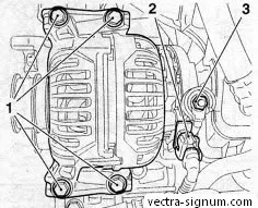 Generator - îndepărtarea, inspecția și înlocuirea Opel Vectra, vectra opel